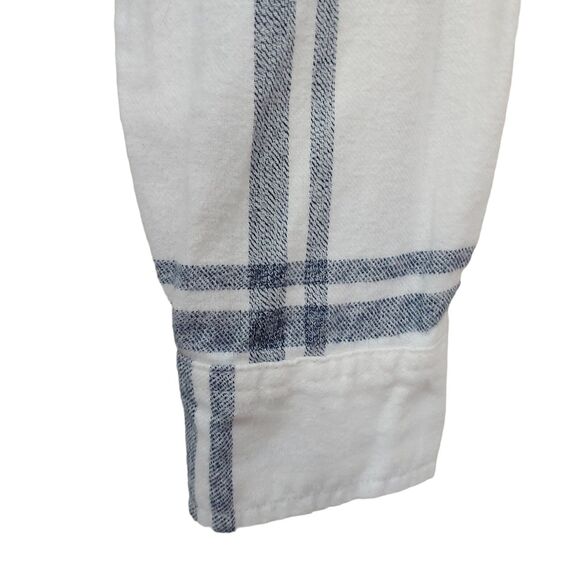 Universal Thread Flannel Shirt Womens Large White Button Up Long Sleeve Cotton - Picture 6 of 11